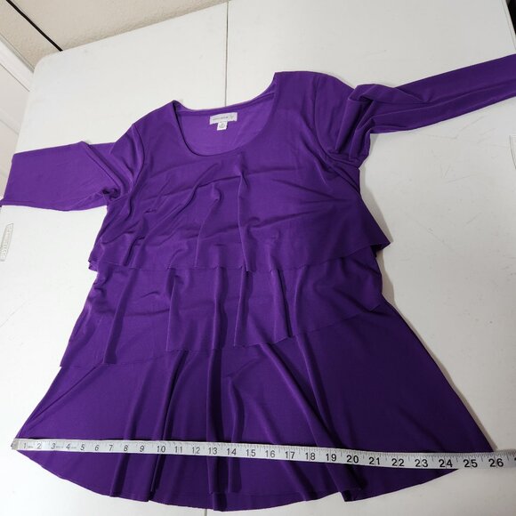 Susan Graver Womens XS Purple Layered Blouse - Picture 8 of 8